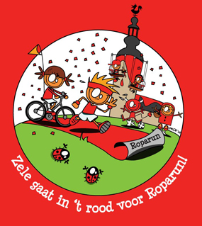 Logo Roparun 2010 - Zele gaat in 't rood